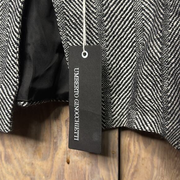 NWT Vintage Umberto Ginocchietti Black White Chevron Blazer Jacket XL/EU 44 - Picture 6 of 8